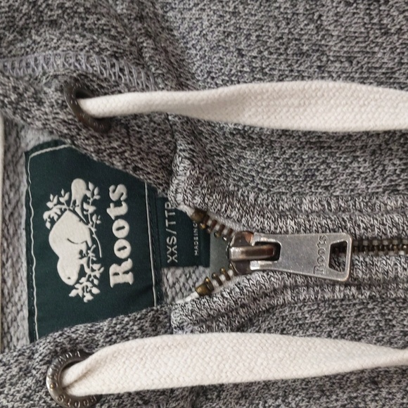 Roots Zip up Hoodie Salt and Pepper grey size XXS fits XS to S - Picture 5 of 8